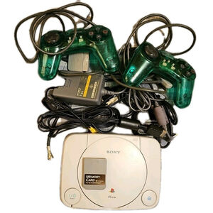 Sony PlayStation 1 PS One SCPH-101 PS1 Console Tested 2 Controllers Cables Etc.